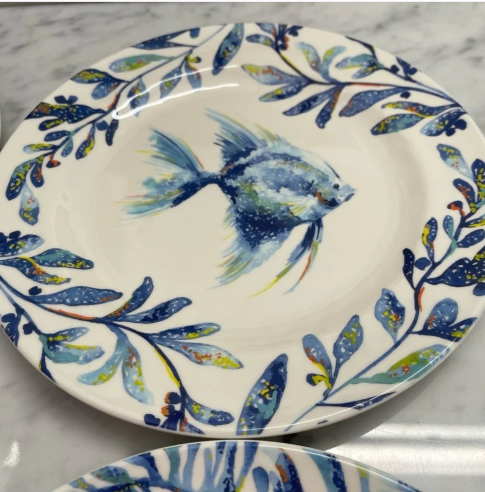 Pottery Barn Set of 6 Melamine Bermuda Salad Plates